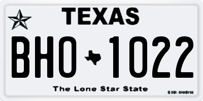 TX license plate BHO1022