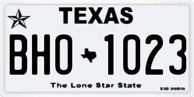 TX license plate BHO1023