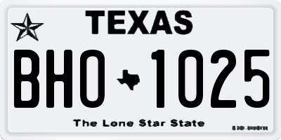 TX license plate BHO1025