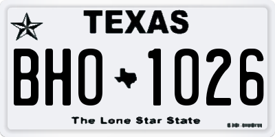 TX license plate BHO1026