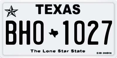 TX license plate BHO1027
