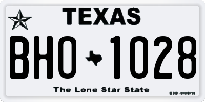 TX license plate BHO1028