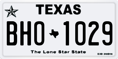 TX license plate BHO1029