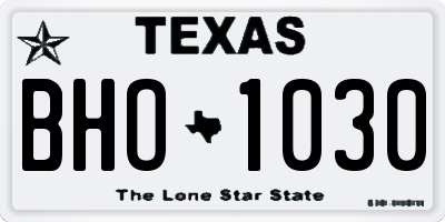 TX license plate BHO1030