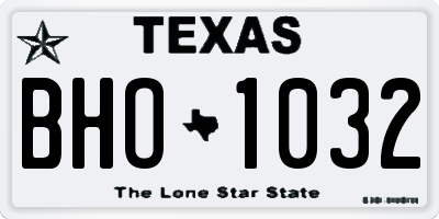 TX license plate BHO1032