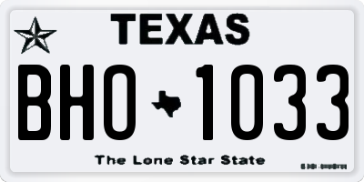 TX license plate BHO1033
