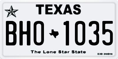 TX license plate BHO1035