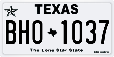 TX license plate BHO1037
