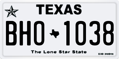 TX license plate BHO1038