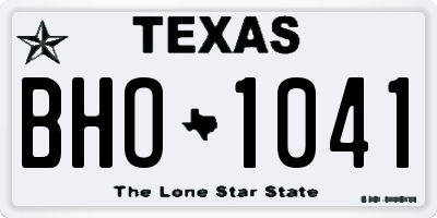 TX license plate BHO1041