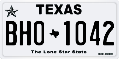 TX license plate BHO1042