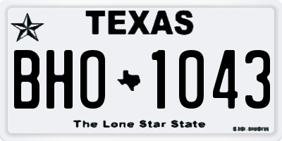 TX license plate BHO1043