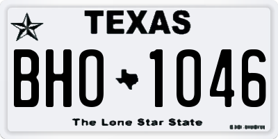 TX license plate BHO1046