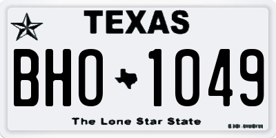 TX license plate BHO1049