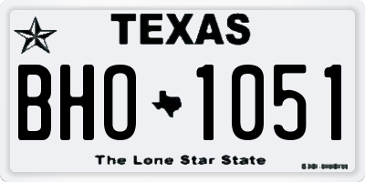 TX license plate BHO1051