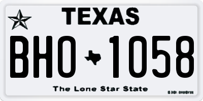 TX license plate BHO1058