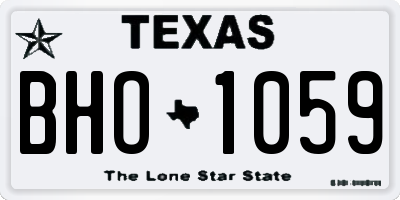 TX license plate BHO1059