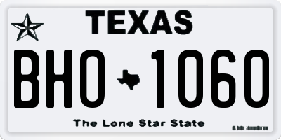 TX license plate BHO1060