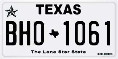 TX license plate BHO1061
