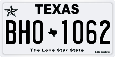 TX license plate BHO1062