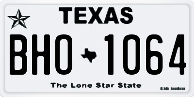 TX license plate BHO1064
