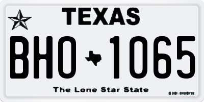 TX license plate BHO1065