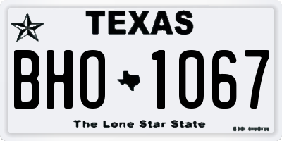 TX license plate BHO1067