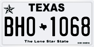 TX license plate BHO1068