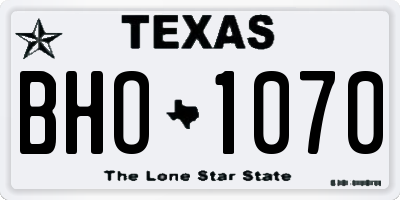TX license plate BHO1070