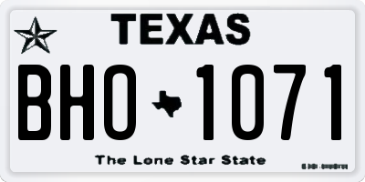 TX license plate BHO1071