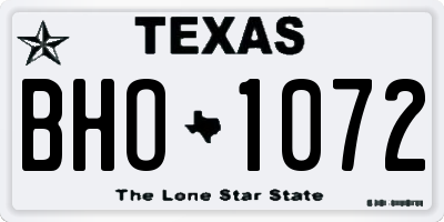 TX license plate BHO1072