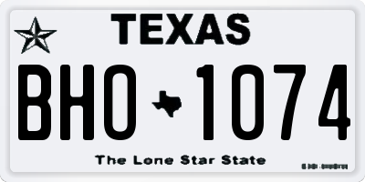 TX license plate BHO1074