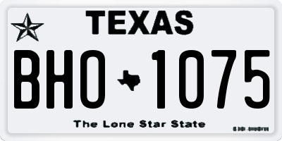 TX license plate BHO1075