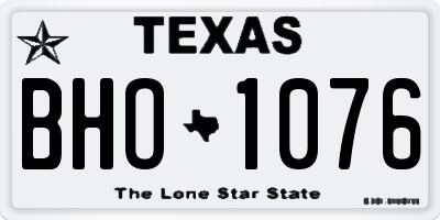 TX license plate BHO1076