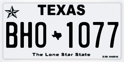 TX license plate BHO1077