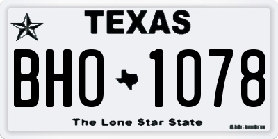 TX license plate BHO1078