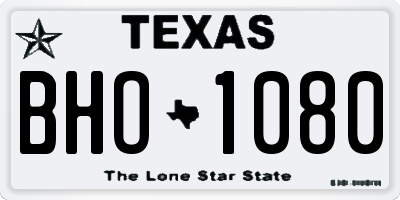 TX license plate BHO1080