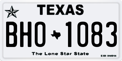 TX license plate BHO1083
