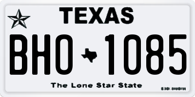 TX license plate BHO1085
