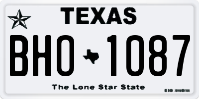 TX license plate BHO1087