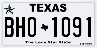 TX license plate BHO1091