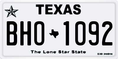TX license plate BHO1092
