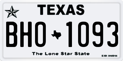 TX license plate BHO1093