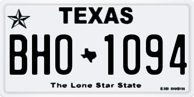TX license plate BHO1094