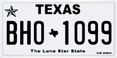 TX license plate BHO1099