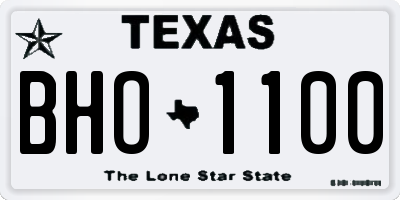 TX license plate BHO1100
