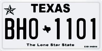 TX license plate BHO1101