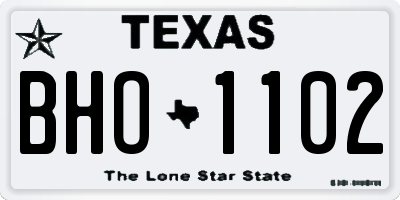 TX license plate BHO1102