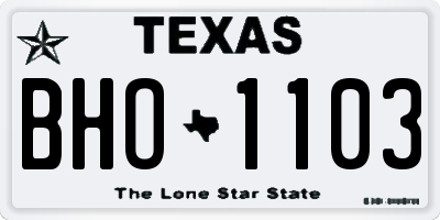 TX license plate BHO1103