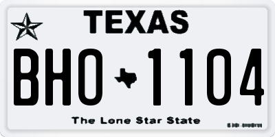 TX license plate BHO1104